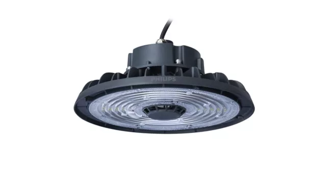 Luminaria Colgante UFO LED PHILIPS SmartBright HighBay 100W 4000K Gris 120-277V IP65 BY320P G2 LED140